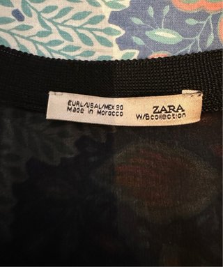 Blusa zara Woman Talla L azul y negro