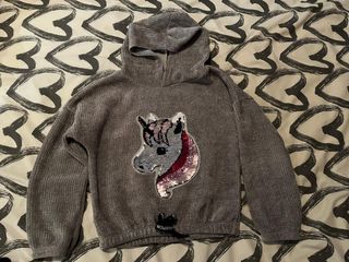 Sudadera unicornio. Talla 8. Lentejuelas