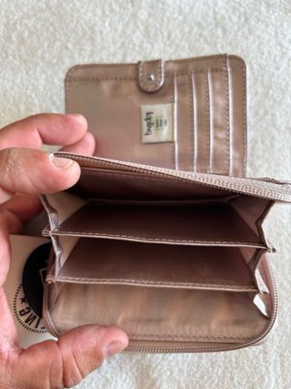 Monedero Kipling mediano rosa metalizado