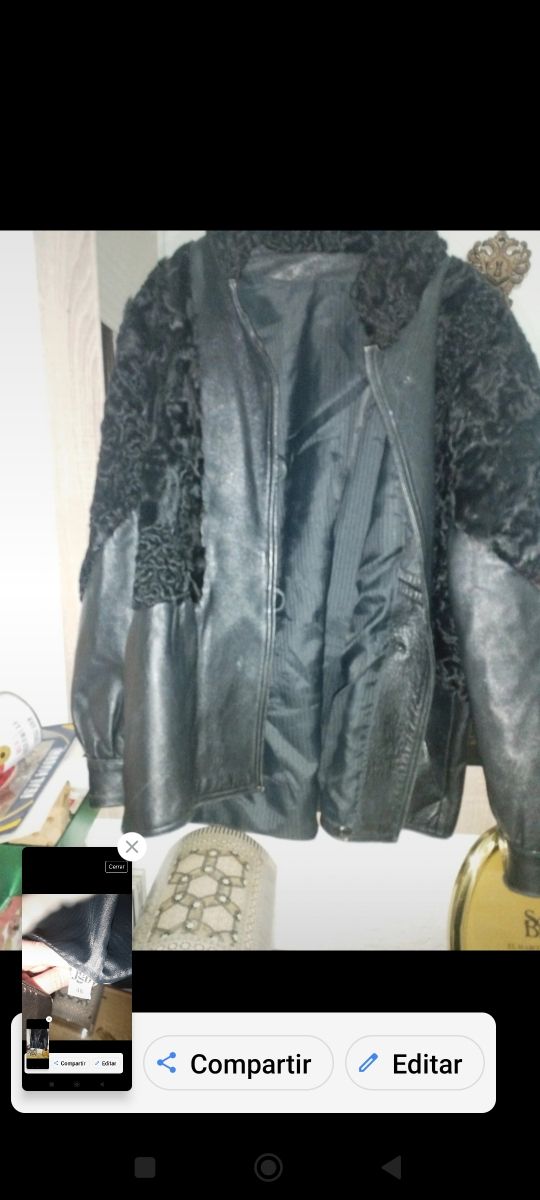 Chaquetón de piel y pelo