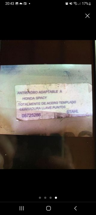 Honda Spacy 125 Antirrobo 