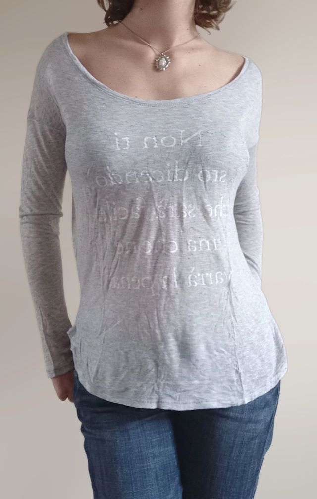 Maglietta maniche lunghe semitrasparente strampa