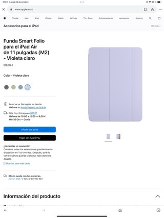Funda protectora tablet apple .