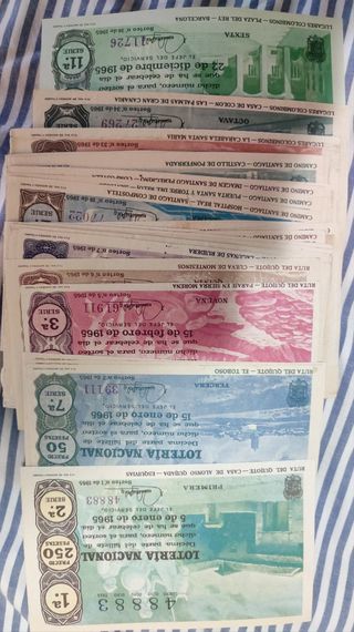 Lotería antigua diferentes años y precios