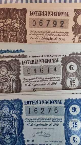 Lotería antigua diferentes años y precios