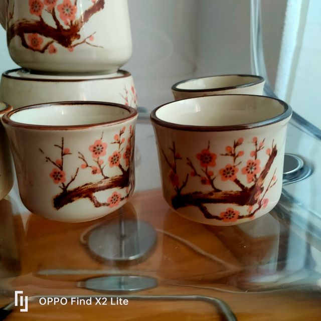 Juego de té con vasitos ceramica