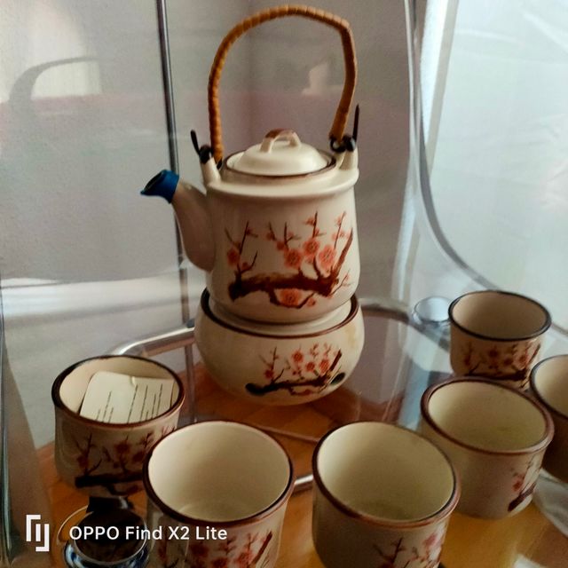 Juego de té con vasitos ceramica