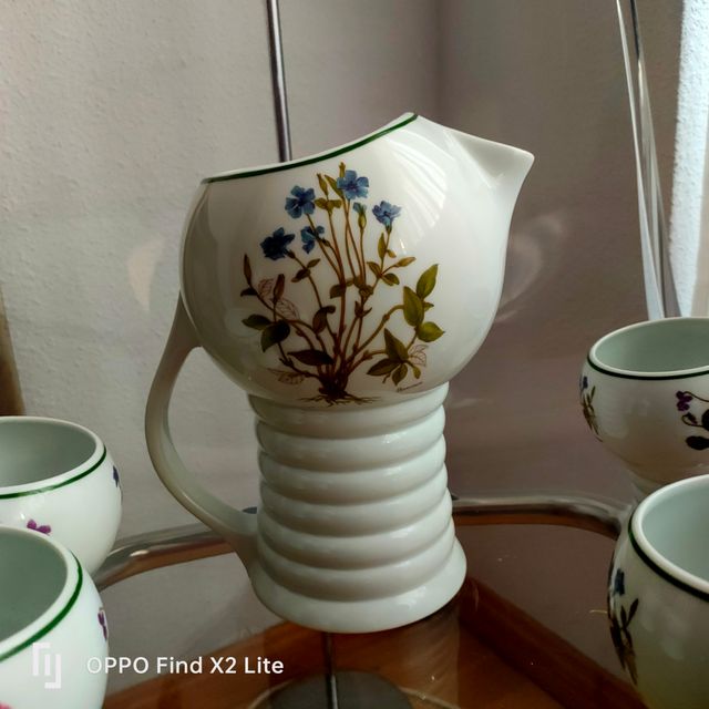 Jarra cerámica con 4 vasos original