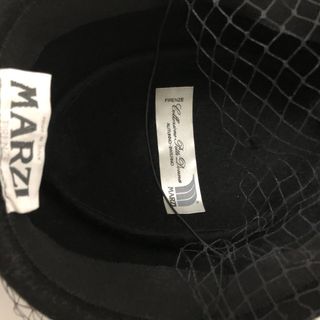 Cappello donna nero con velina Vintage lana  