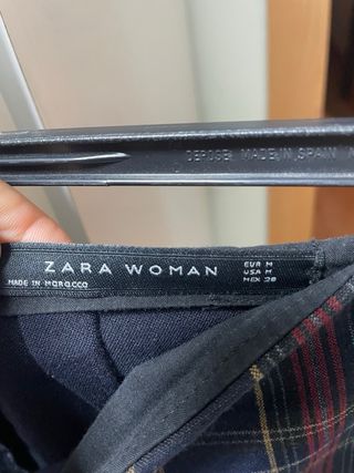 Mini falda cuadros zara