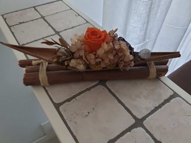 Centrotavola con candela e barchetta shabby chic