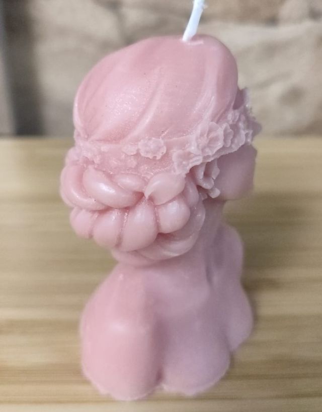 Vela artesanal - Busto crema, rosa o lila claro