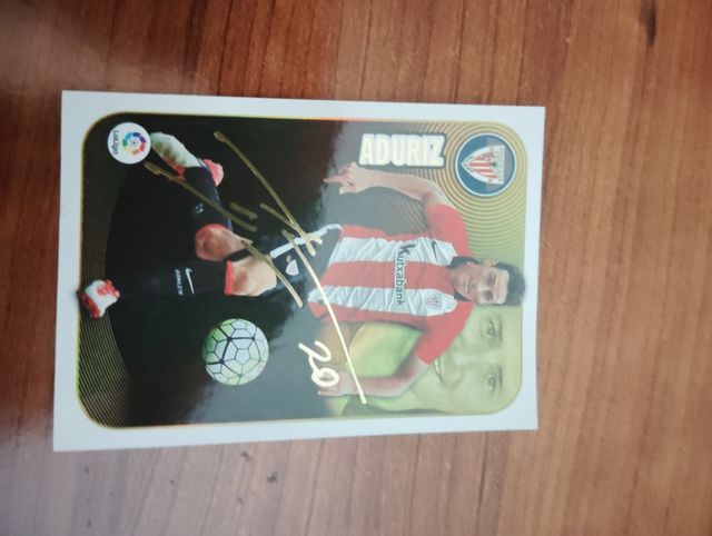 Cromo Autografiado Aduriz Serie Oro