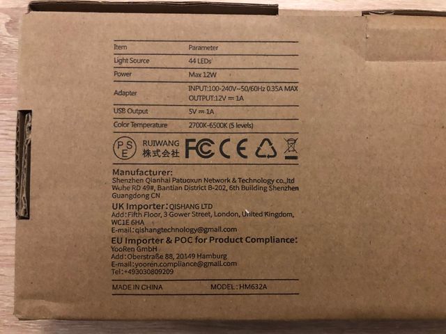 Lampara escritorio Led Táctil con punto carga USB