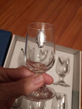 6 bicchierini liquore vetro argento Linea Quattro