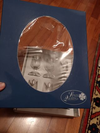 6 bicchierini liquore vetro argento Linea Quattro