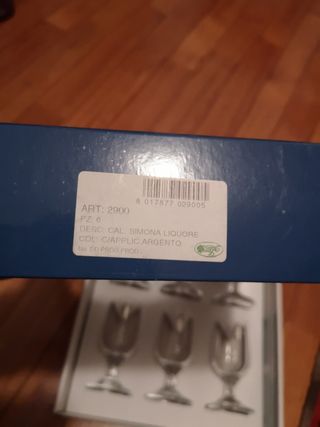 6 bicchierini liquore vetro argento Linea Quattro