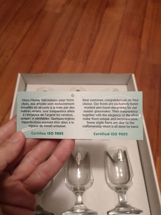 6 bicchierini liquore vetro argento Linea Quattro