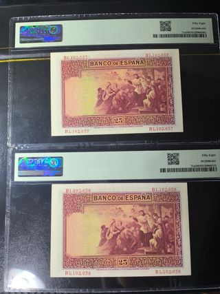 Billete 25 Pesetas 1926 PMG 58