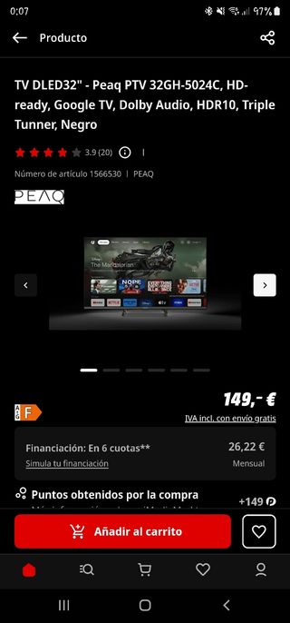 Televisión Peaq PTV 32GH