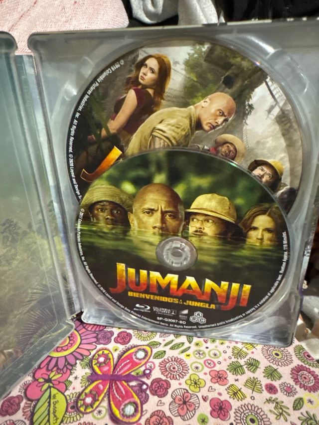 Bluray: jumanji 1 y 2 caja metalica