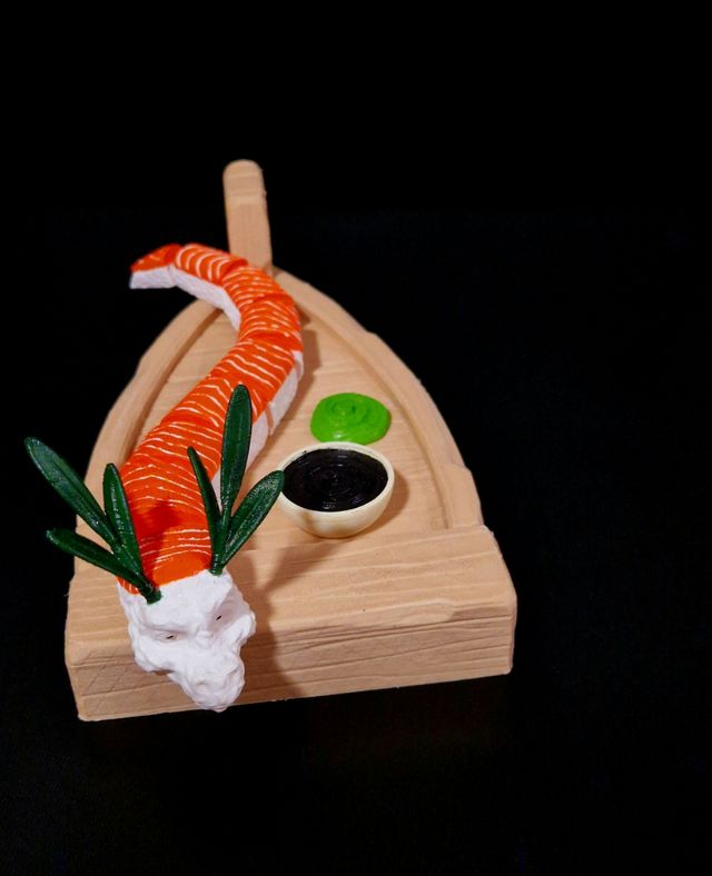 Dragón de nigiri de salmón