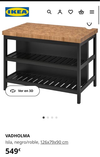 Isla de cocina ikea Roble y negro