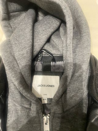 Cazadora de piel con gorro jack jones XXL NUEVA