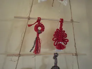 Addobbi natalizie macrame Albero di Natale appeso
