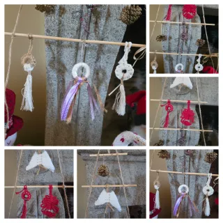 Addobbi natalizie macrame Albero di Natale appeso