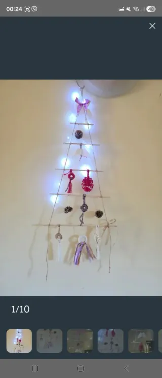 Addobbi natalizie macrame  Albero di Natale appeso