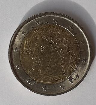 Moneta 2 € euro Italia 2023 errori di conio.
