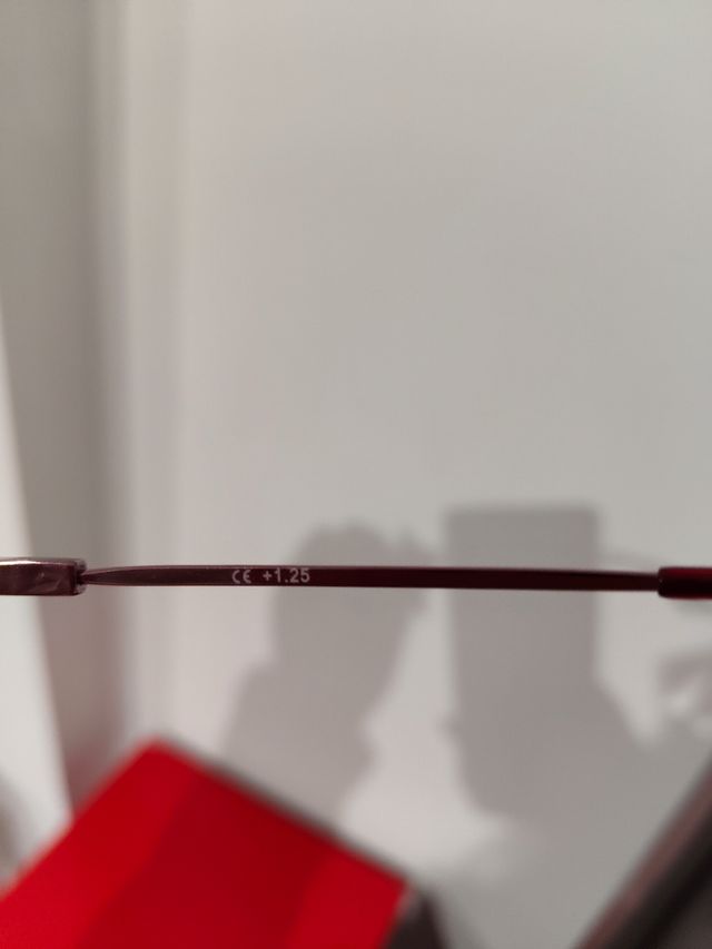 Gafas de lectura, 1,25 dioptrías.