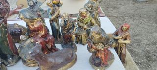 Figuras belén antiguas escayola 