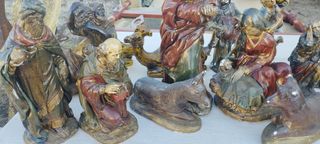 Figuras belén antiguas escayola 