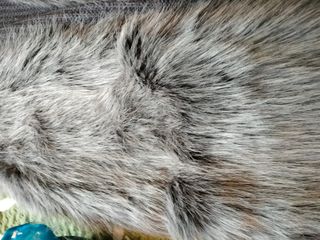 Chaleco de pelo y lana gris.