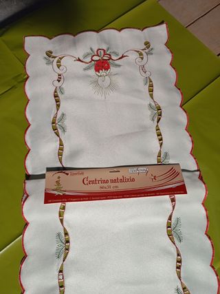 1 Centrino natale bianco 86×31