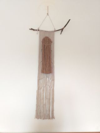 Arazzo Macrame Boho Woman silhouette  fatto a mano