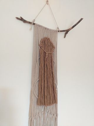 Arazzo Macrame Boho Woman silhouette  fatto a mano
