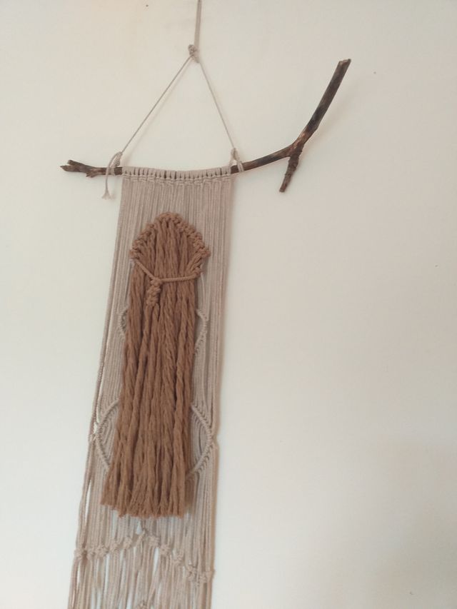 Tapiz de pared macramé Woman silhouette nordico