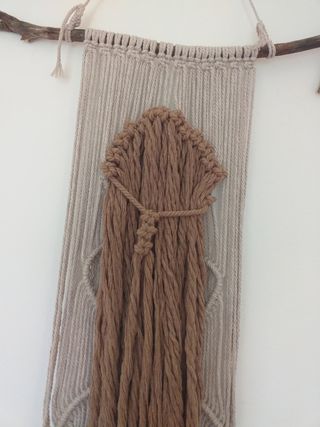 Arazzo Macrame Boho Woman silhouette  fatto a mano