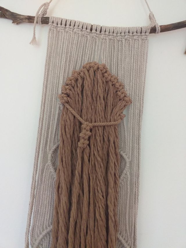 Tapiz de pared macramé Woman silhouette nordico