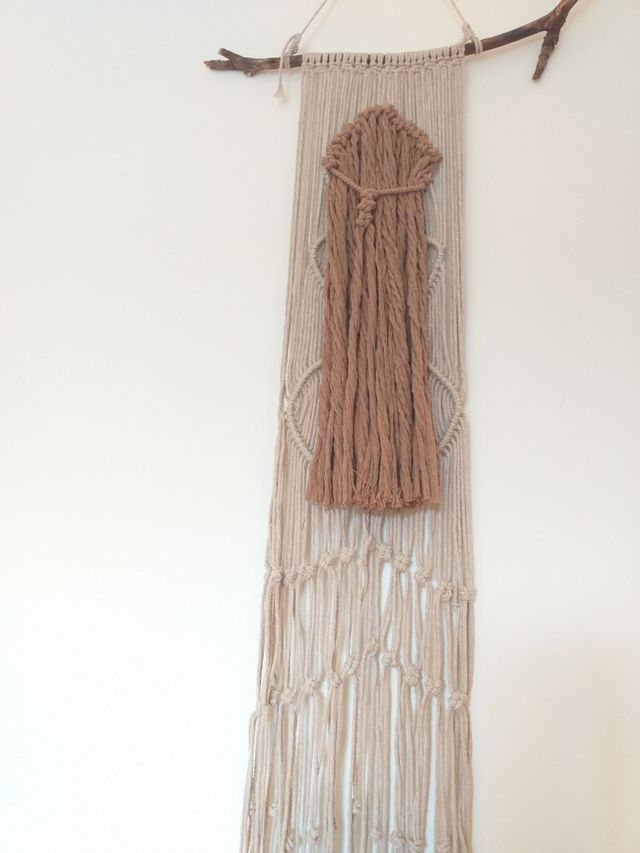 Tapiz de pared macramé Woman silhouette nordico