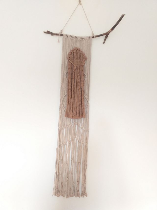 Tapiz de pared macramé Woman silhouette nordico