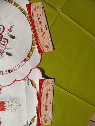 Centrino Natale rotondo bianco