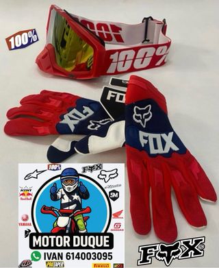 Guantes fox y gafas 100% bici mtb descenso enduro
