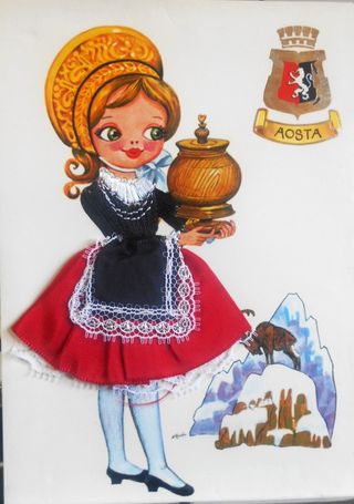 Cartolina Artistica Regioni d'Italia Aosta