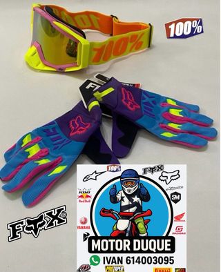 Pack bici guantes fox y gafas 100% mtb enduro