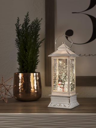 Decoración Farol Globo de  Nieve con LED giratorio