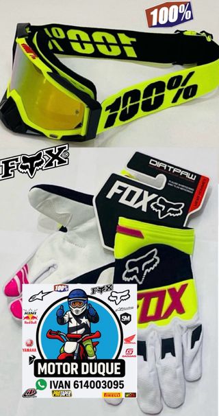 Guantes bici fox y gafas 100% mtb descenso 